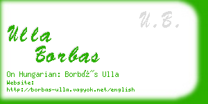 ulla borbas business card